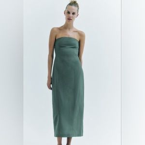 Zara Green Linen Dress